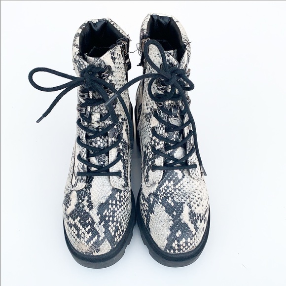 Madden Girl Dillan Snake Python Combat Boots - Picture 3 of 8